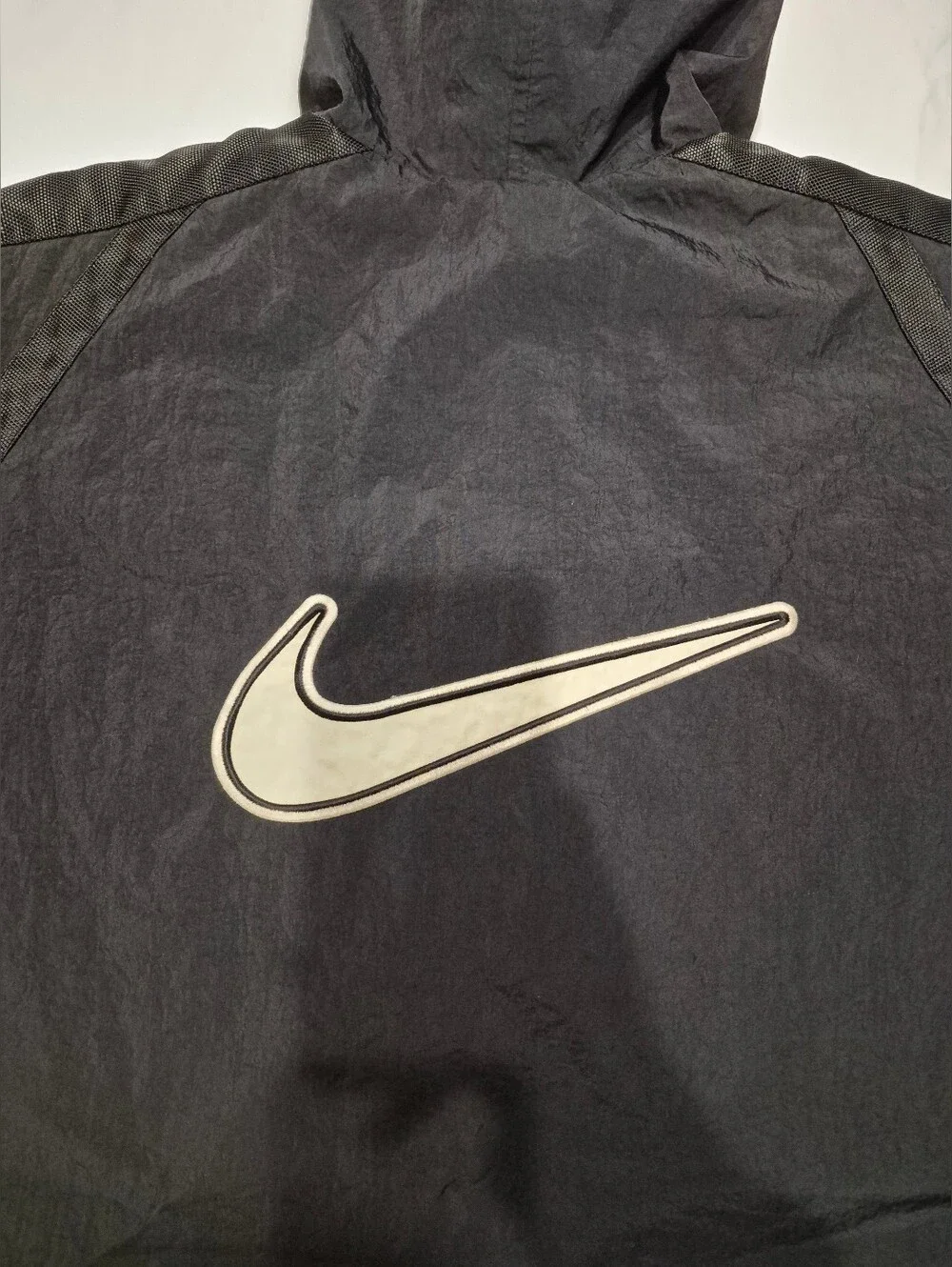 Vintage 1990s Nike Big Swoosh Quilted Puffer Jacket - Men's Large